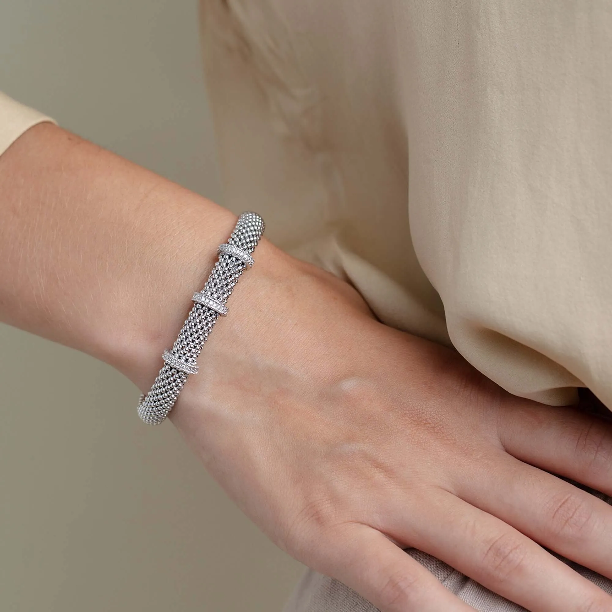 Silver & Diamond Prosecco Bar Bangle