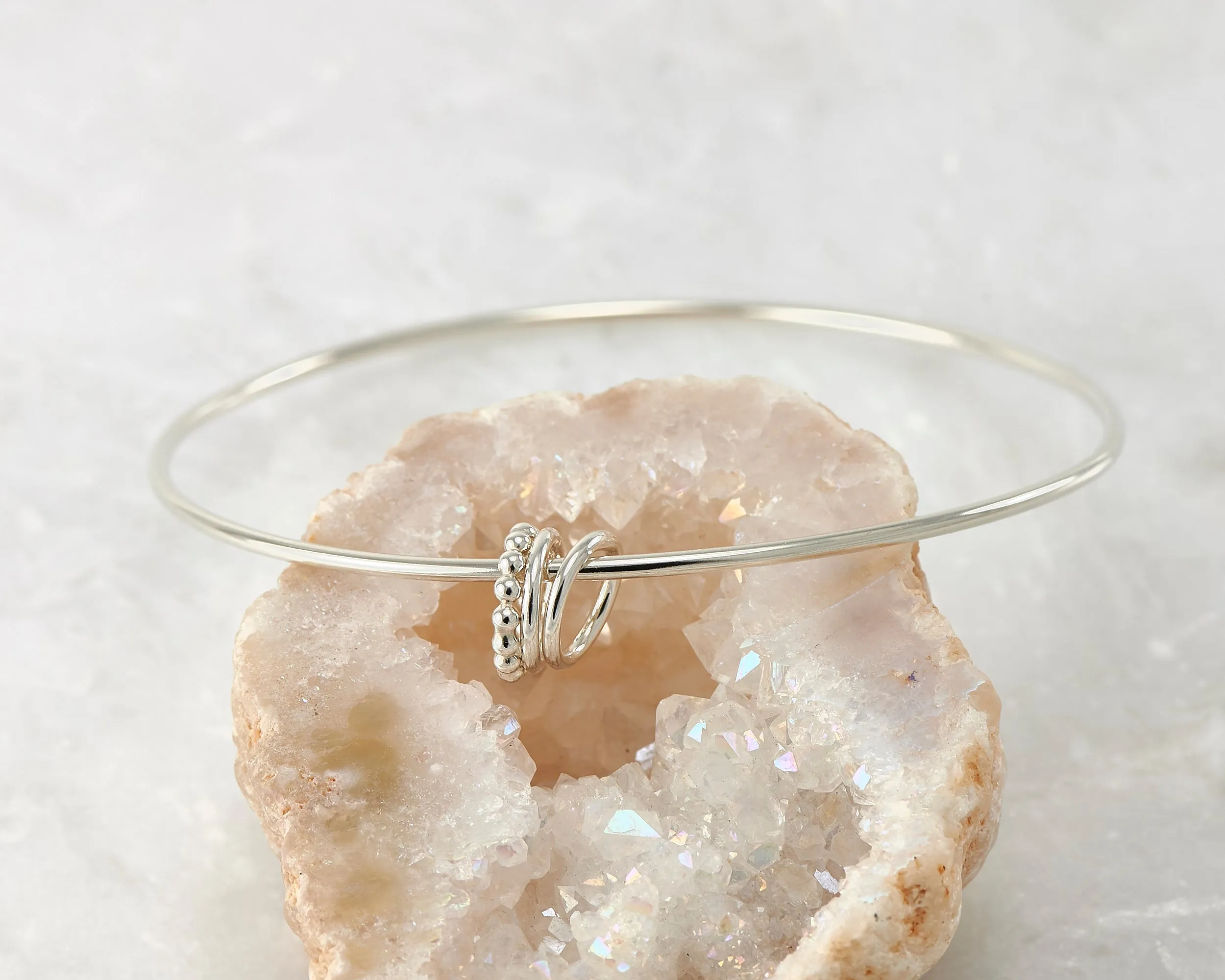 Silver Charm Bangle