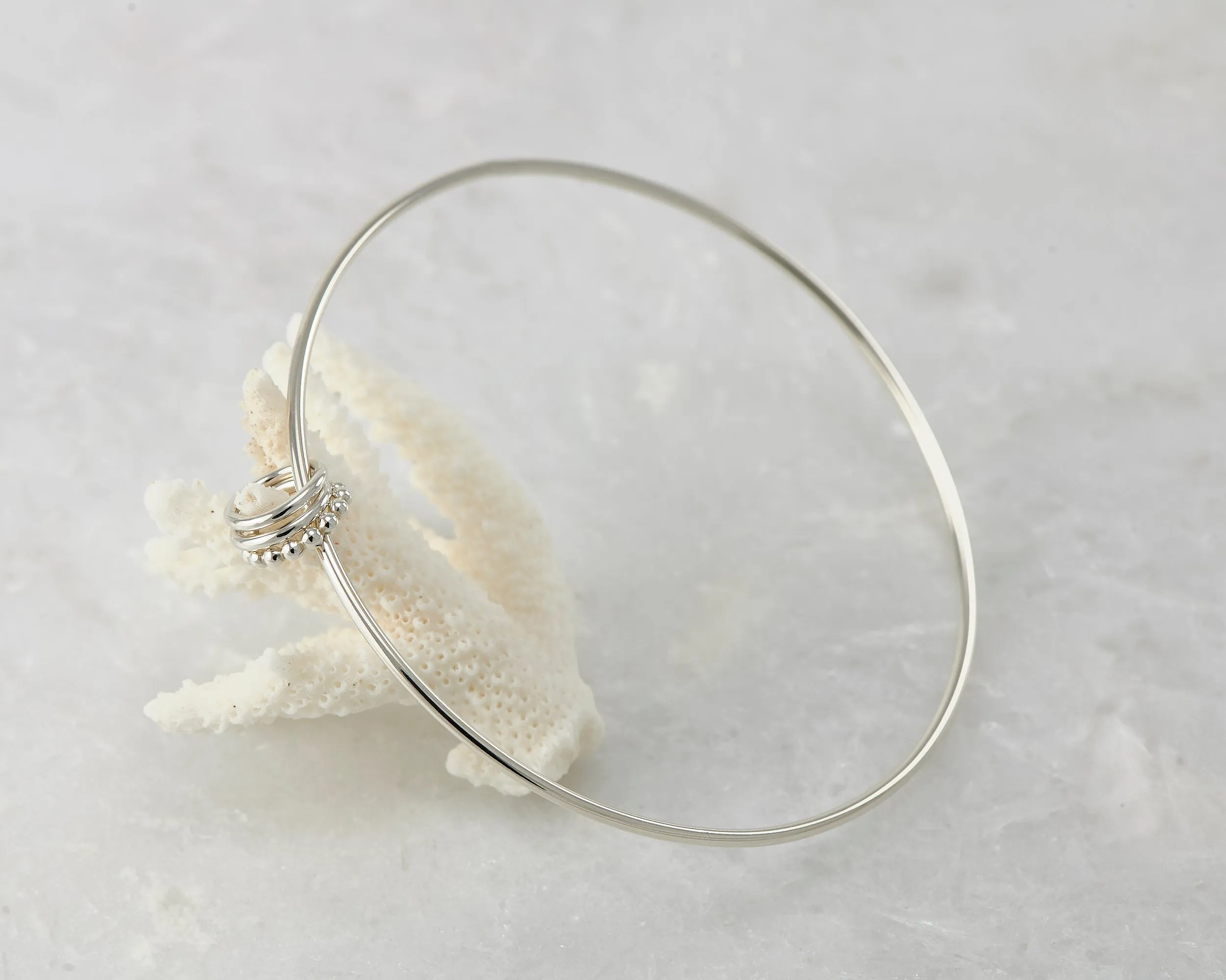Silver Charm Bangle