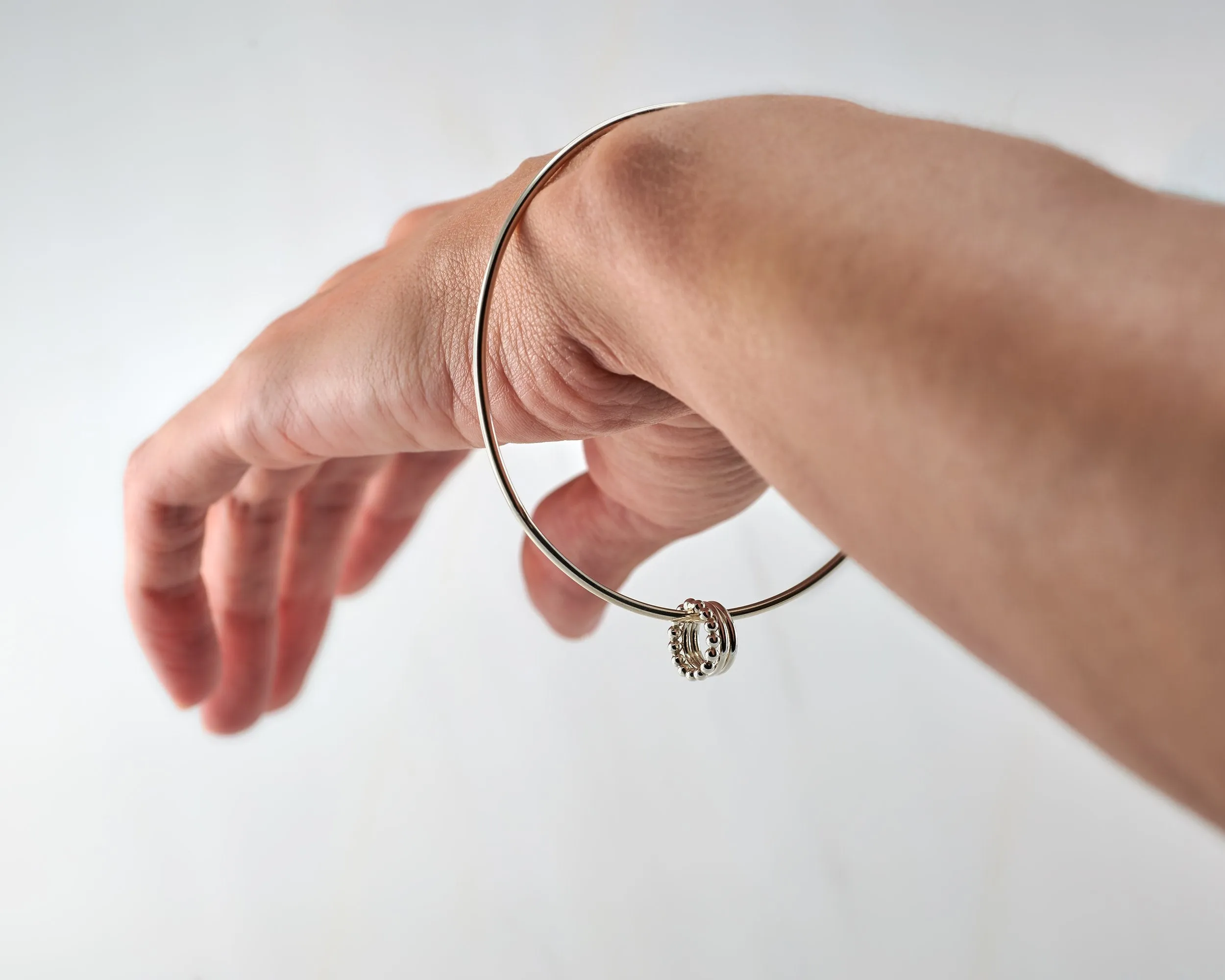 Silver Charm Bangle