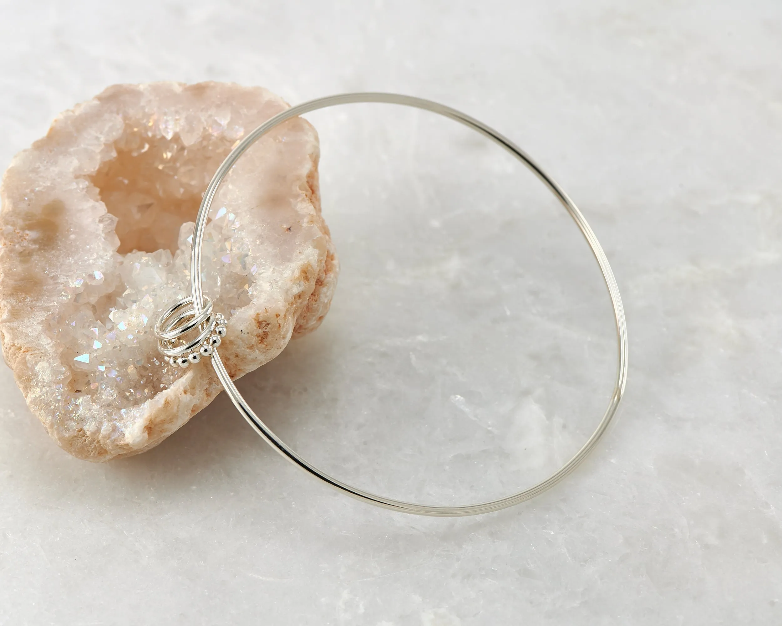 Silver Charm Bangle