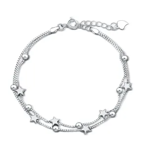 Silver-Plated Star Station Bracelet