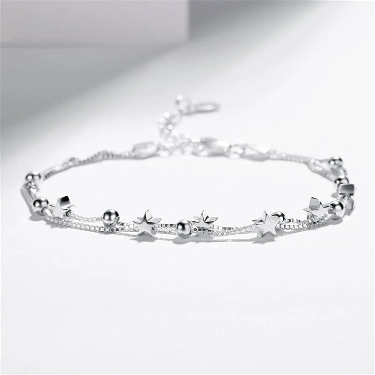 Silver-Plated Star Station Bracelet