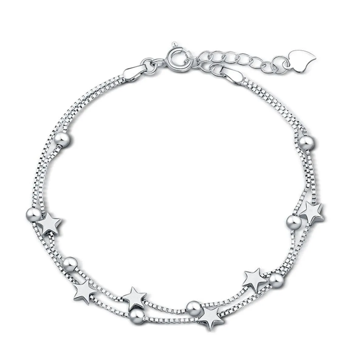 Silver-Plated Star Station Bracelet