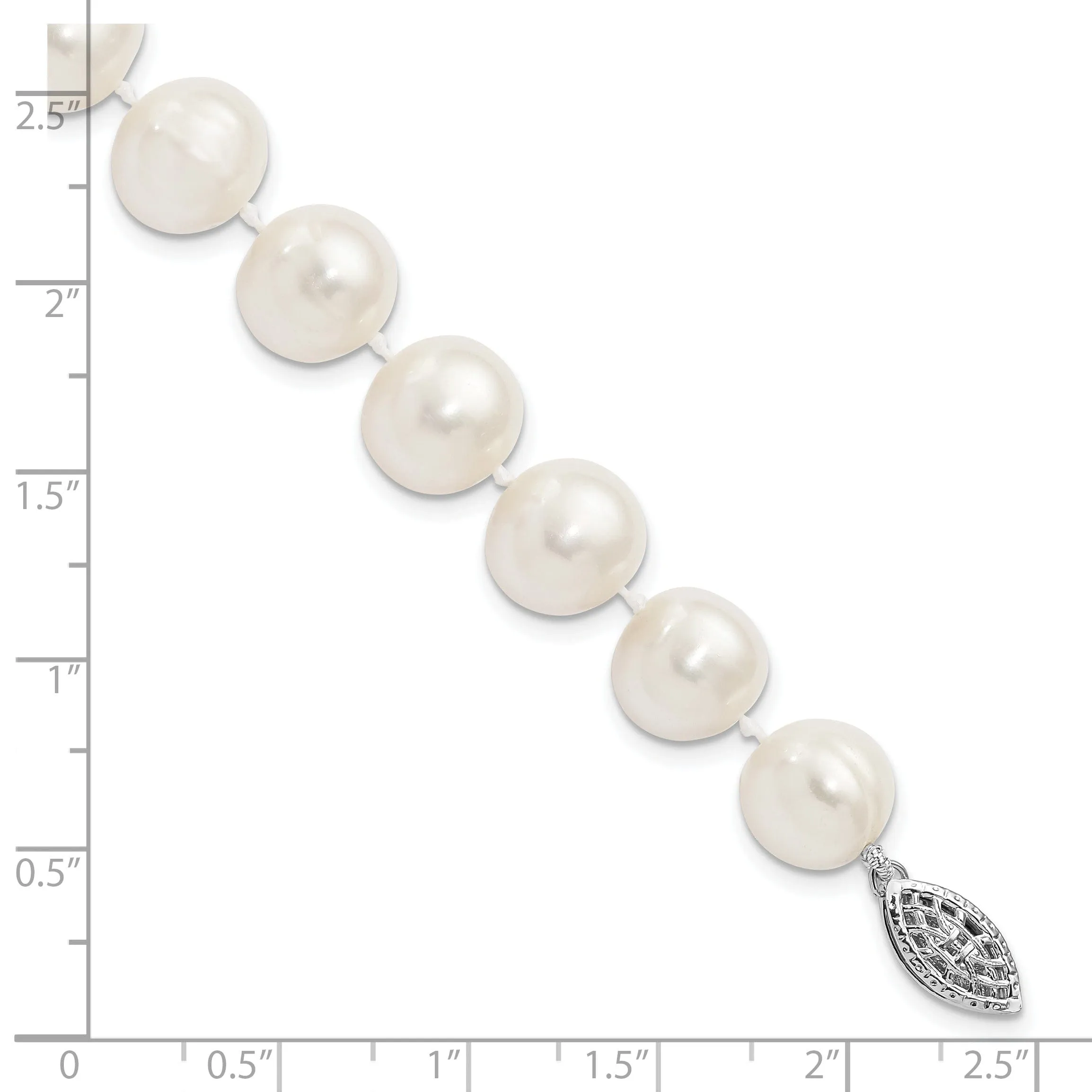 Silver White Freshwater Cultured Pearl Bracelet