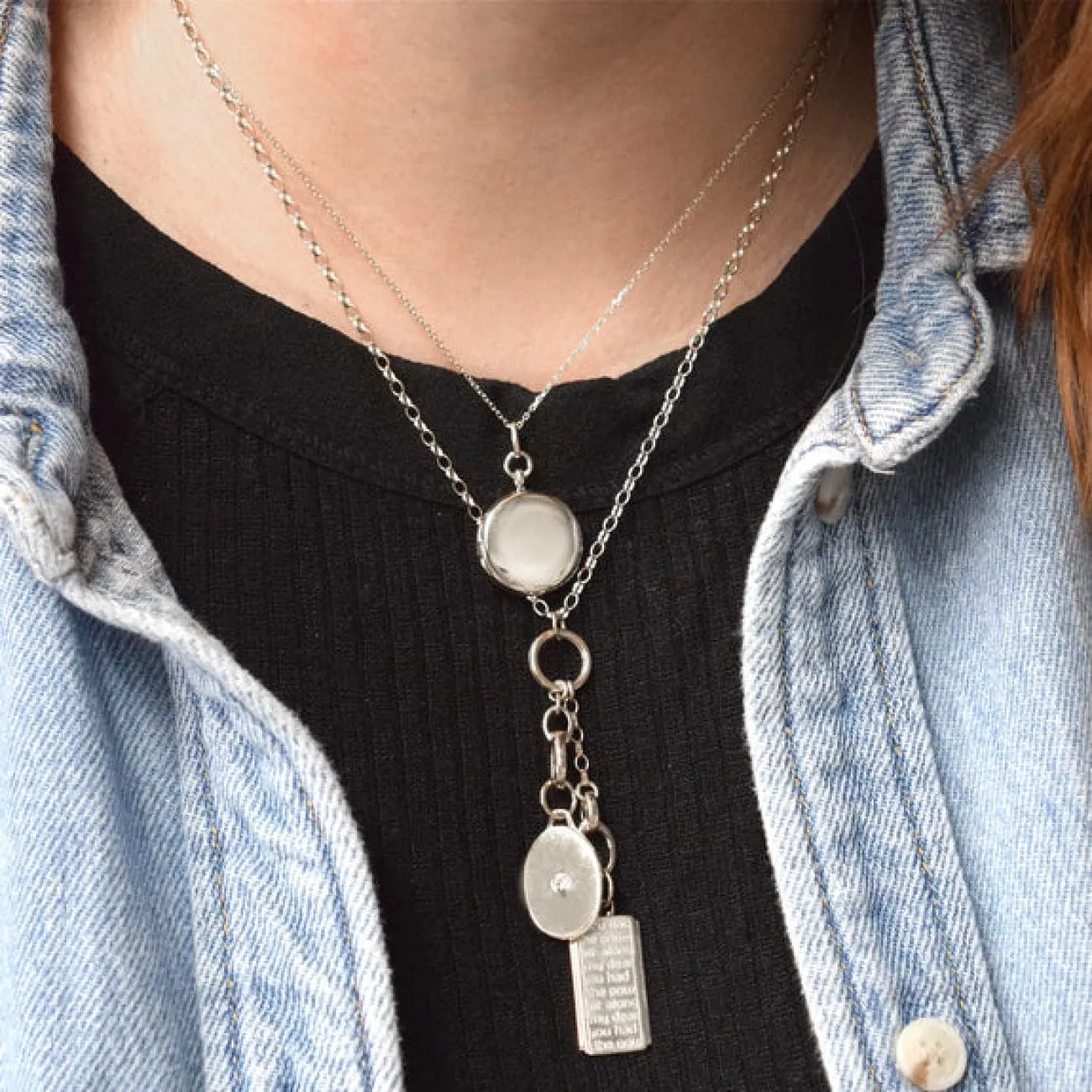Slim "Quinn" Sterling Silver Locket Necklace