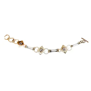 Slinky Link Sterling and Brass Bracelet