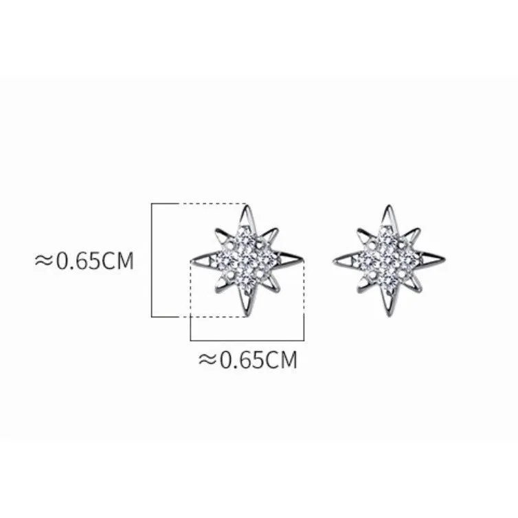Small Shining Stars Stud Earrings-ECZ008