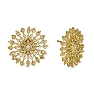 Small Sunburst Diamond Earrings