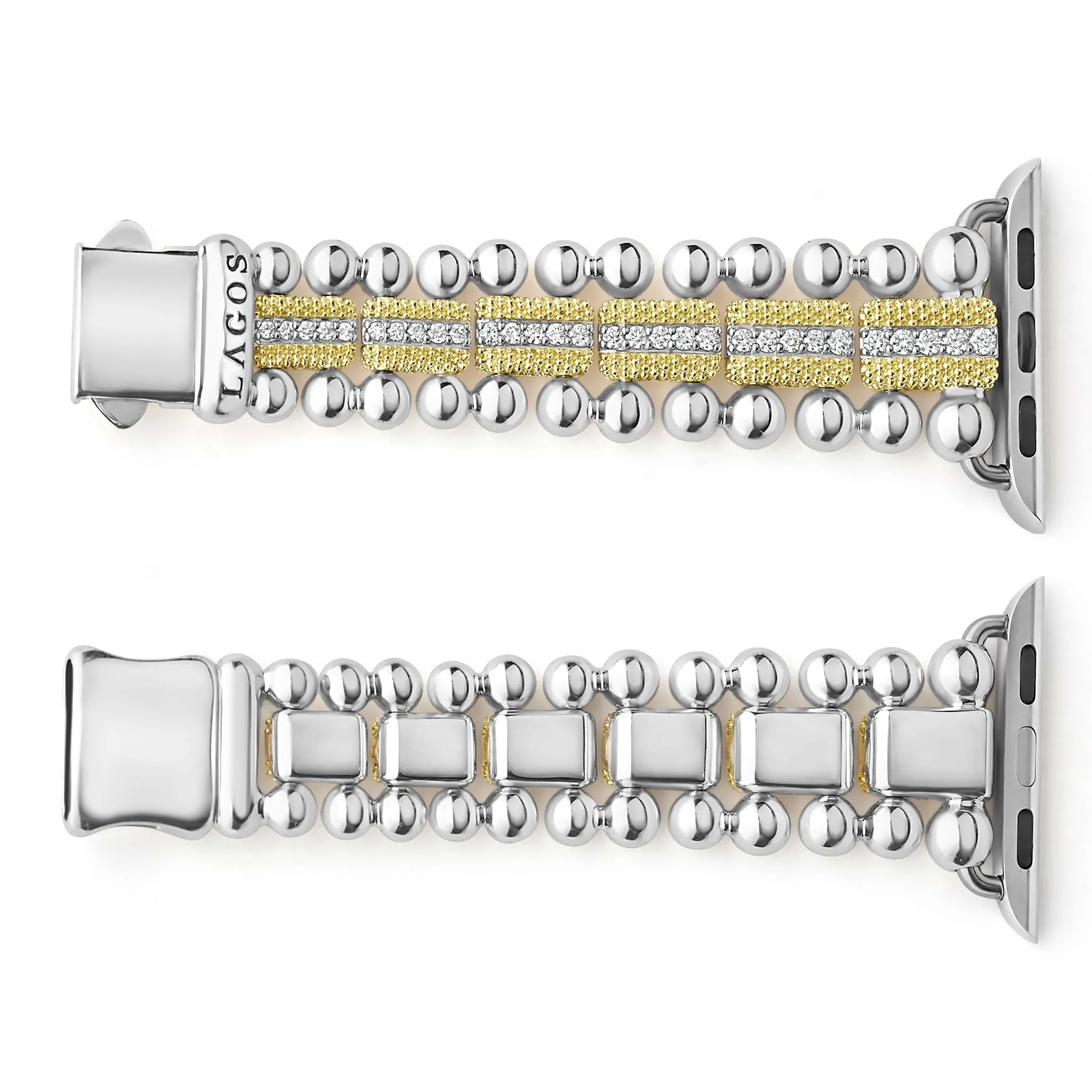 Smart Caviar 18K Gold and Diamond Caviar Beaded Watch Bracelet-38-45mm