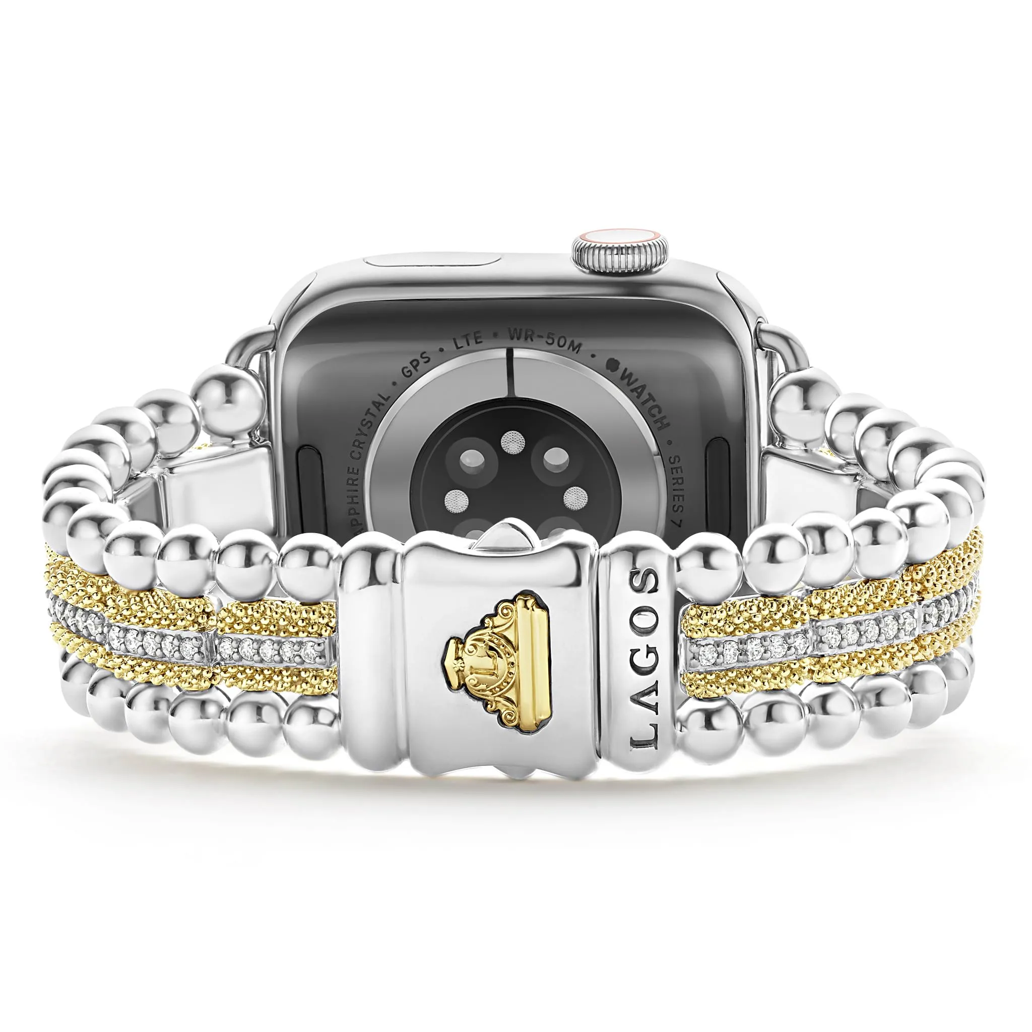 Smart Caviar 18K Gold and Diamond Caviar Beaded Watch Bracelet-38-45mm