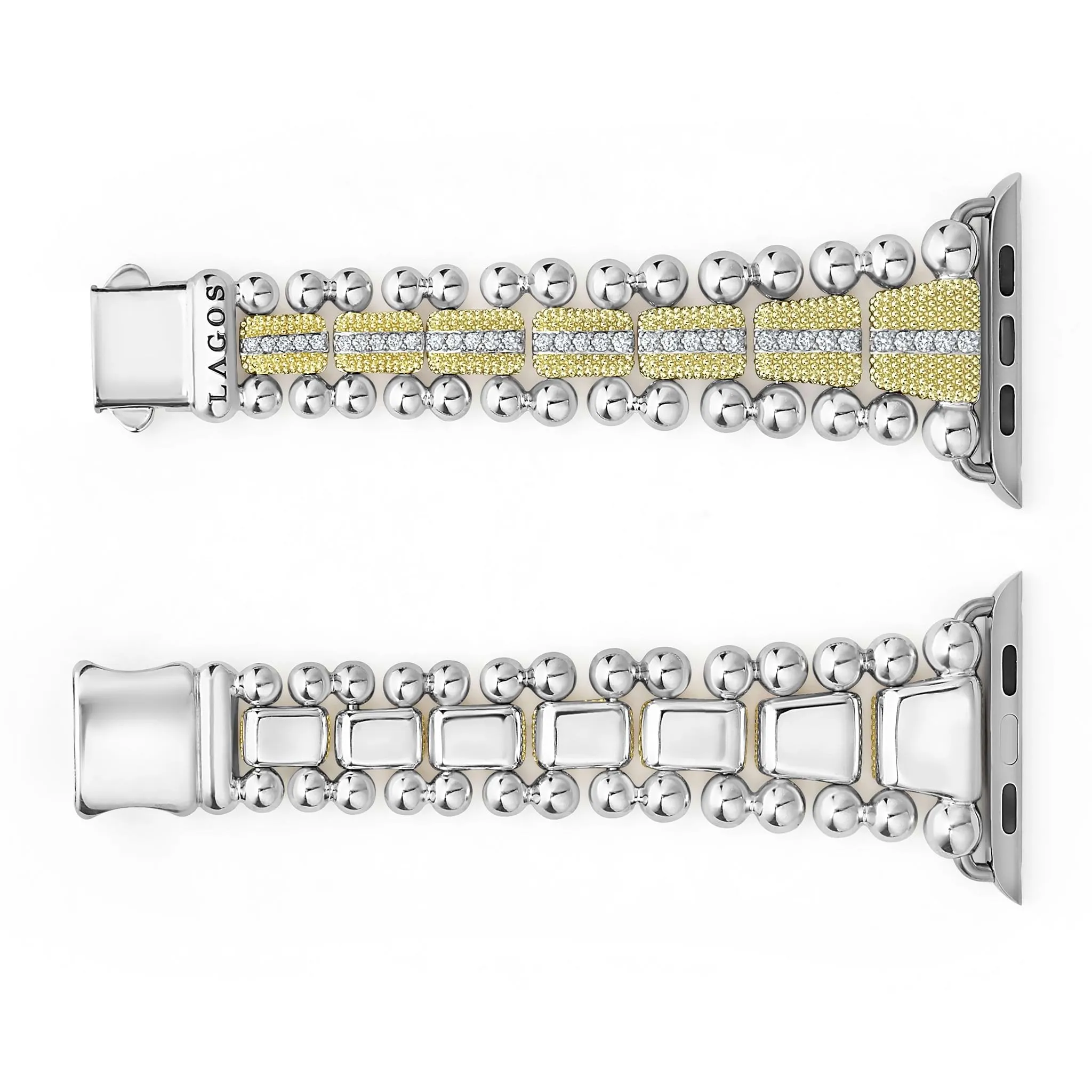 Smart Caviar 18K Gold and Diamond Caviar Beaded Watch Bracelet-42-49mm