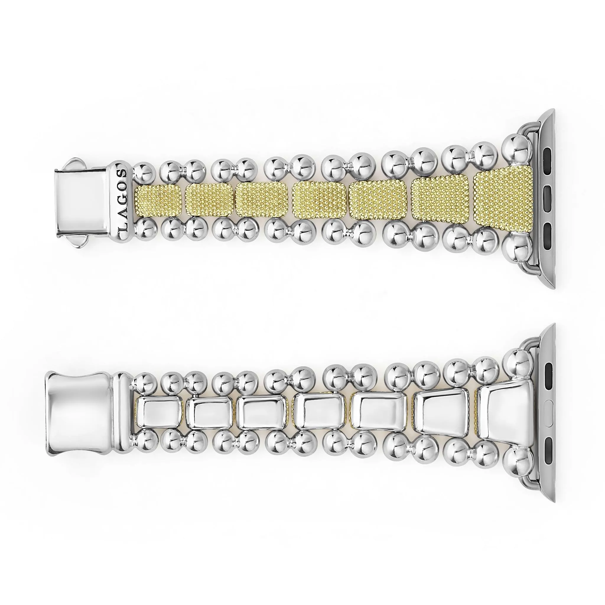 Smart Caviar 18K Gold and Sterling Silver Caviar Beaded Watch Bracelet-42-49mm