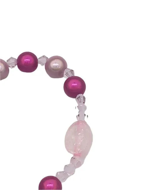 Smooth Pink Acrylic Children’s Rosary Bracelet (8MM)