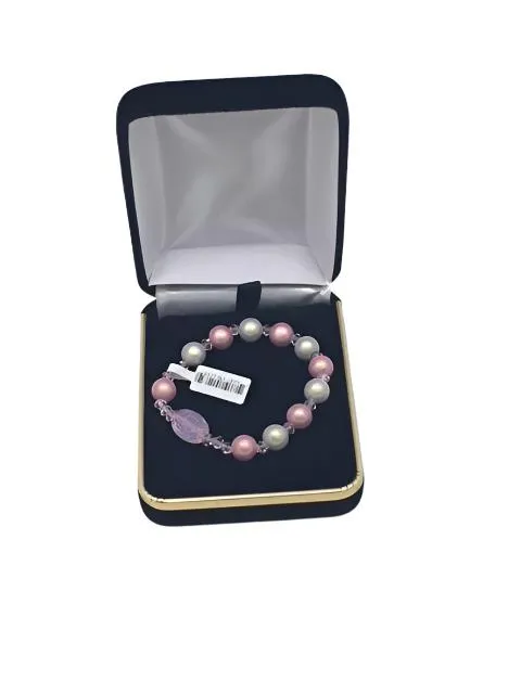 Smooth Pink Acrylic Children’s Rosary Bracelet (8MM)