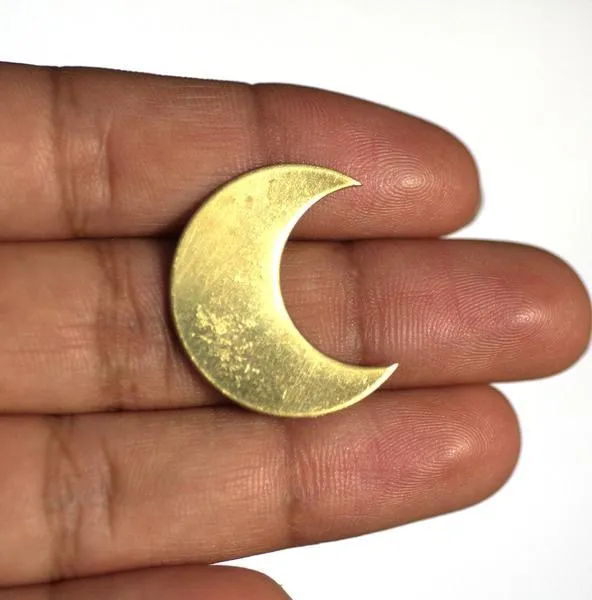 Smooth Small Moon 25mm x 21mm Metal Blanks