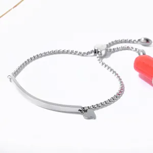 Smooth Surface Adjustment Titanium Steel Bracelet Love Pearl Chain Jewelry