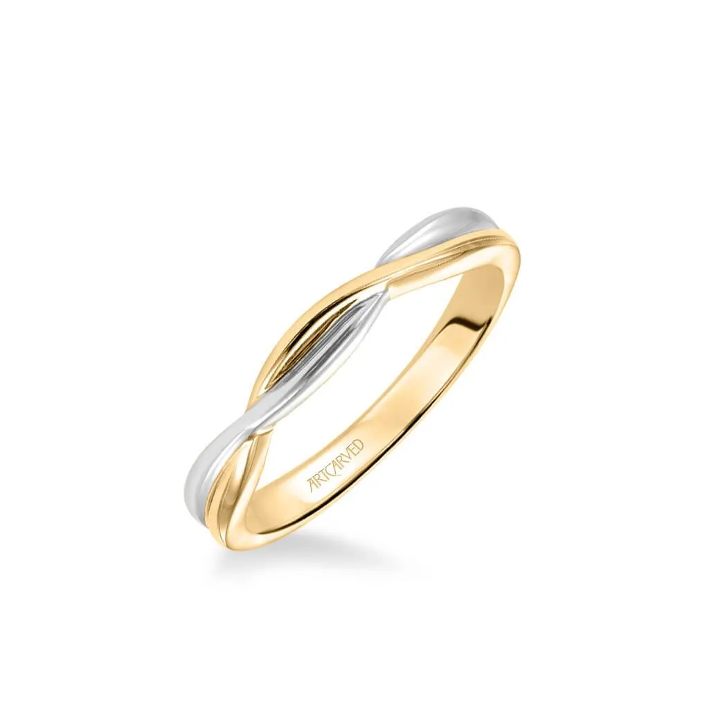 Solitude Contemporary Polished Twist Wedding Band