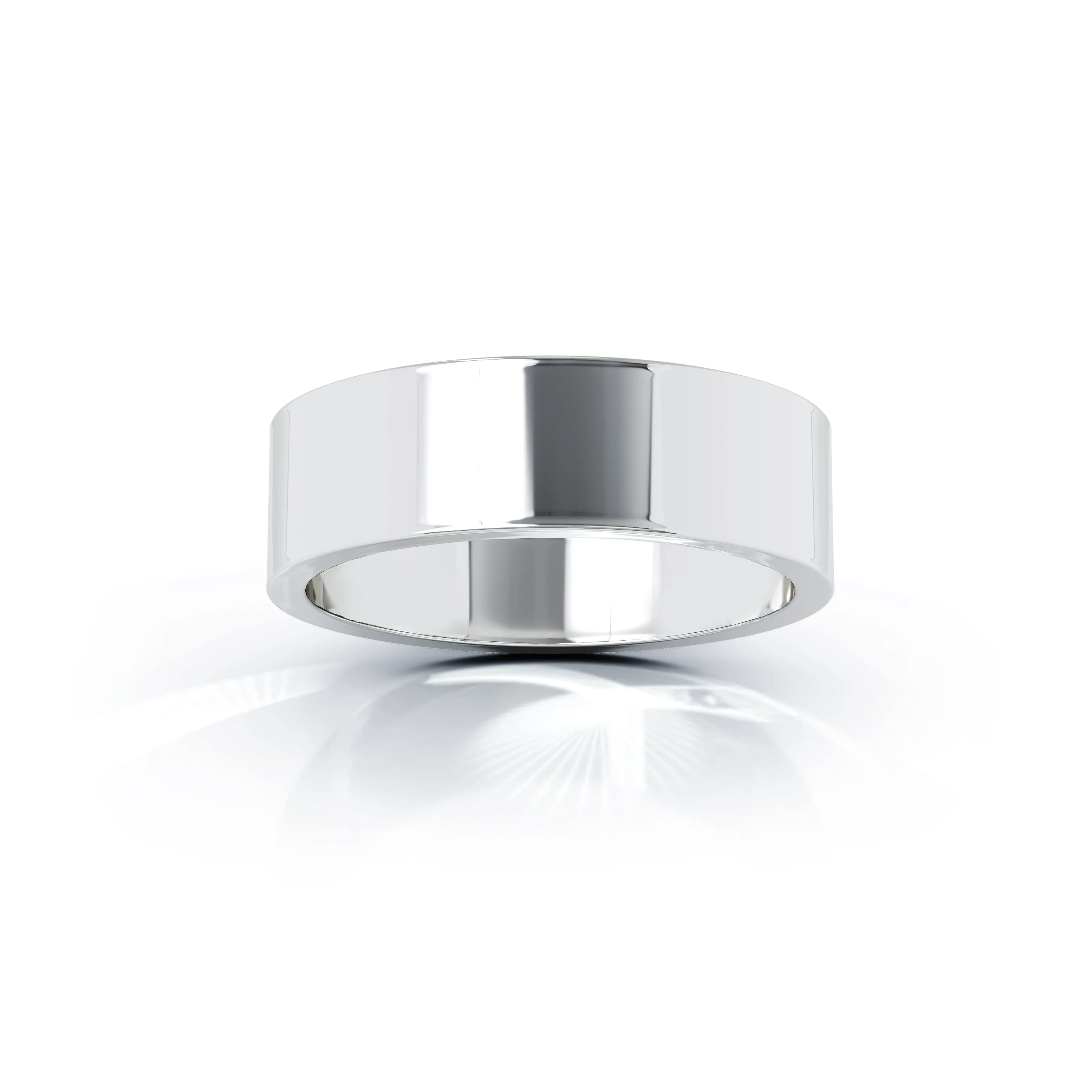 Square Profile 6MM High Polished Wedding Band in 14K Gold