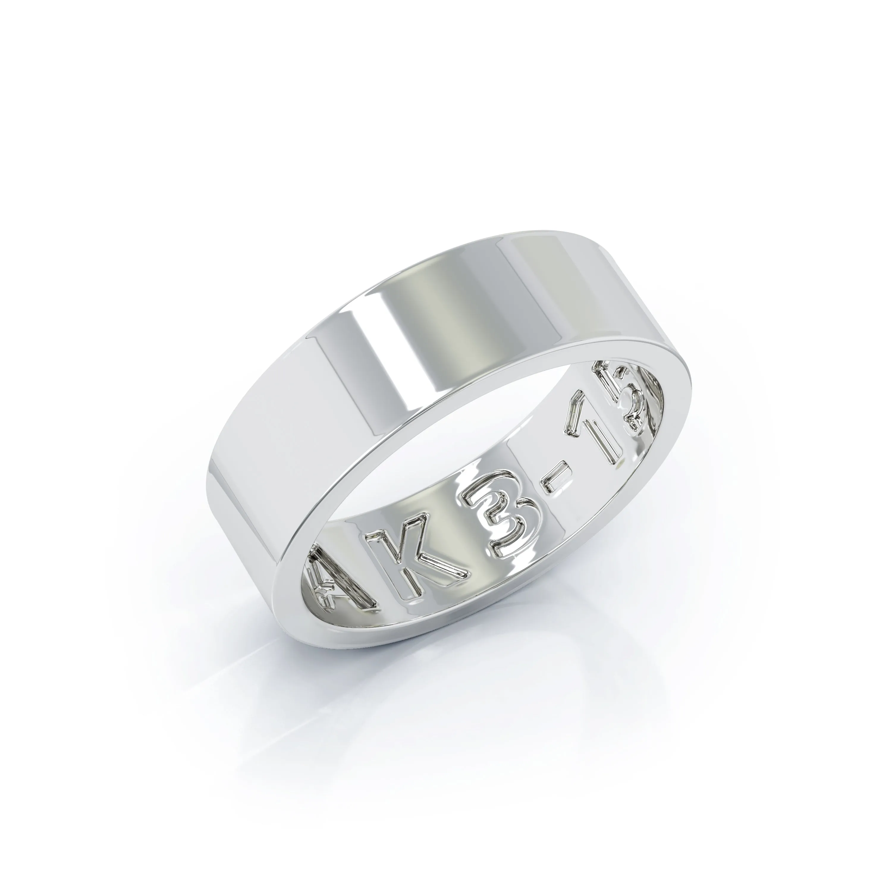 Square Profile 6MM High Polished Wedding Band in 14K Gold