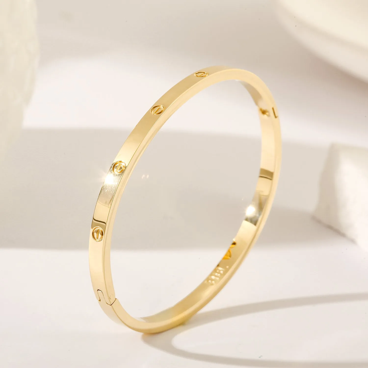 Stainless steel round smooth surface bracelet-NSB1820ST-S