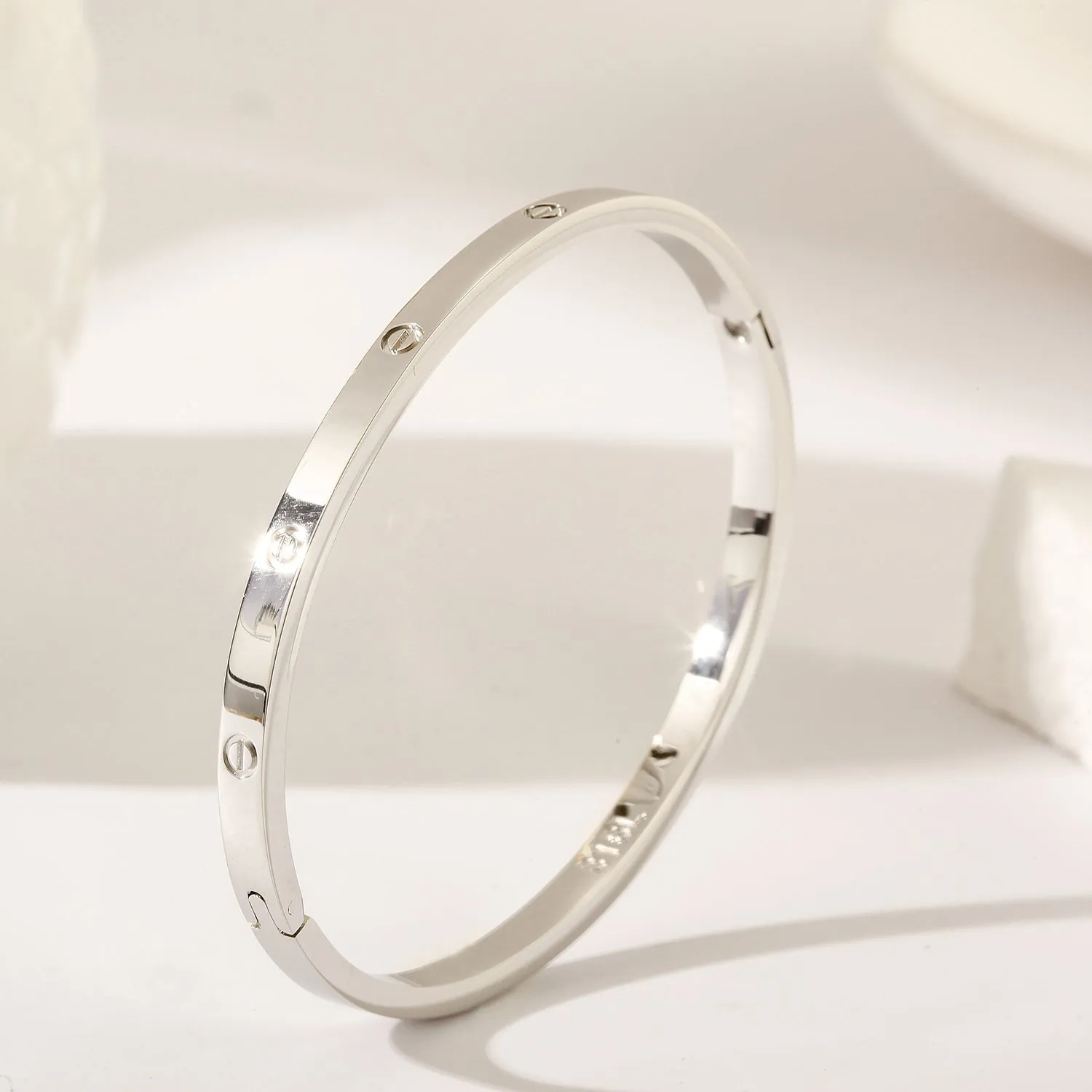 Stainless steel round smooth surface bracelet-NSB1820ST-S