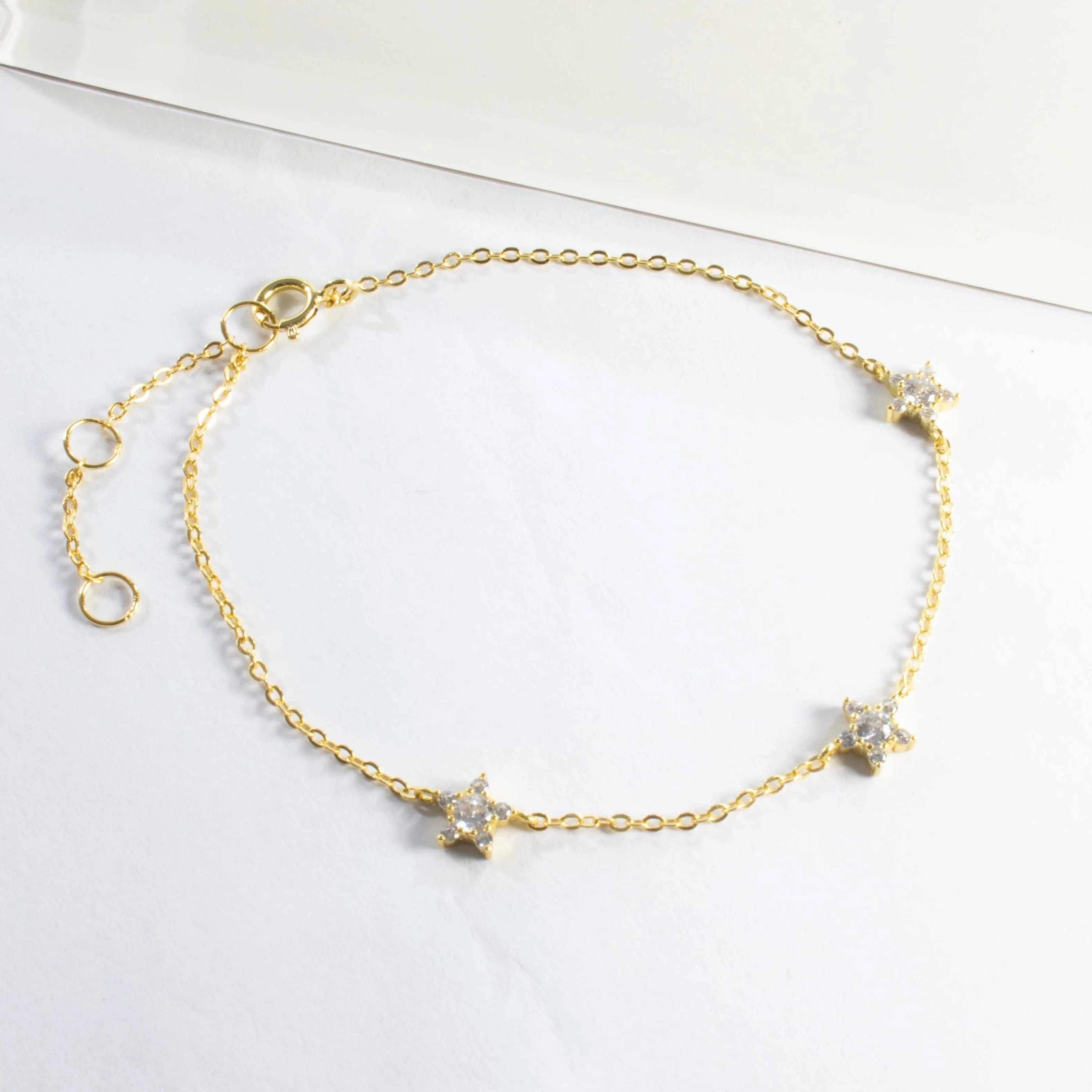 Stars CZ Bracelet - Gold or Silver - Girls & Teens