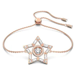 Stella Bracelet, Star, White, Rose-gold Tone Plated