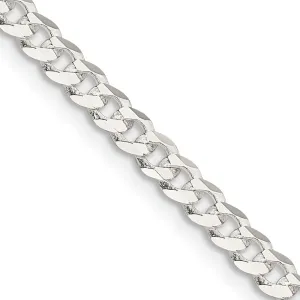 Sterling Silver 3.8mm Flat Curb Chain Bracelet