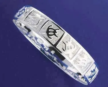 STERLING SILVER 925 HAWAIIAN BANGLE BRACELET RAISED HONU TURTLE 12MM SMOOTH EDGE