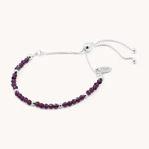 Sterling Silver Amethyst Adjustable Bracelet