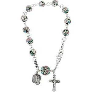 Sterling Silver Rosary Bracelet