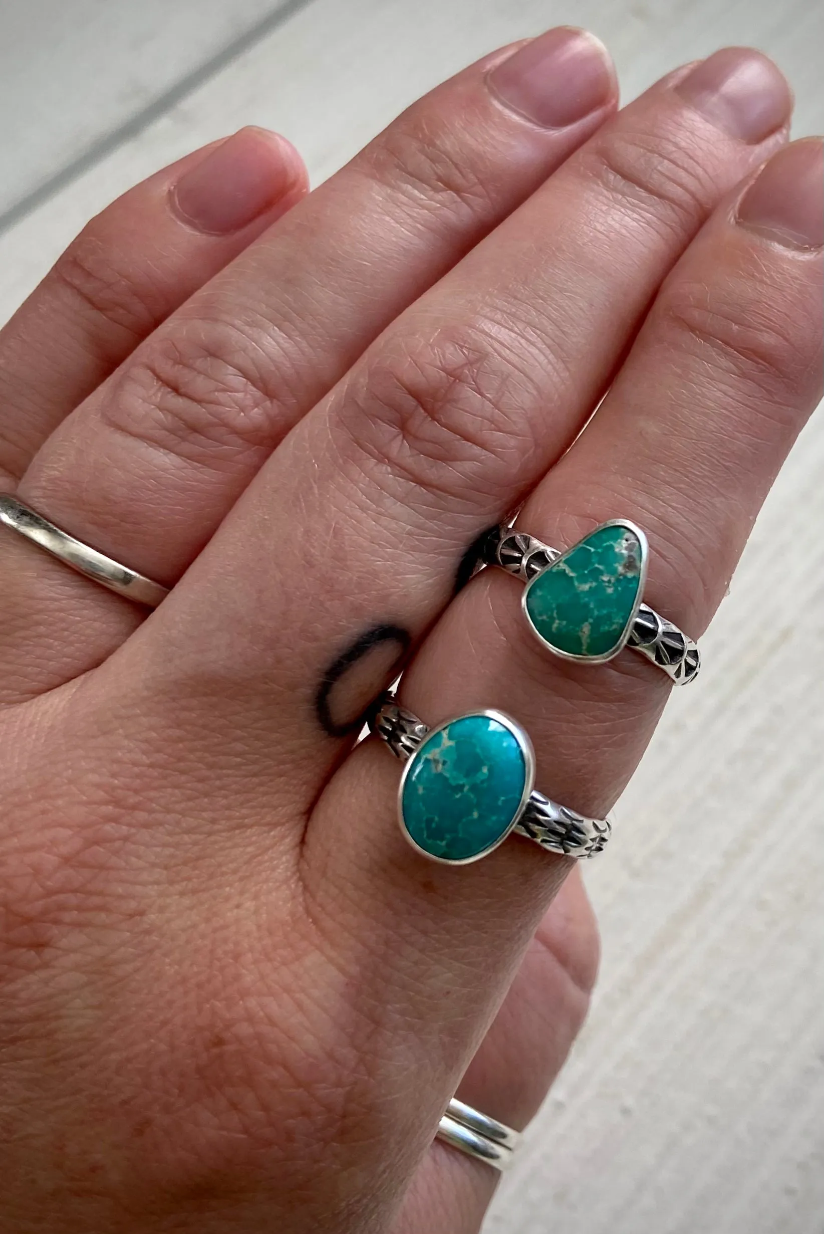 Stoned & Stamped Stacker Ring