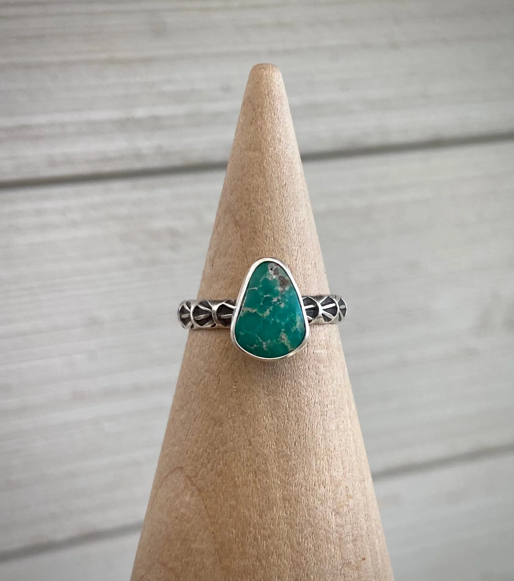 Stoned & Stamped Stacker Ring