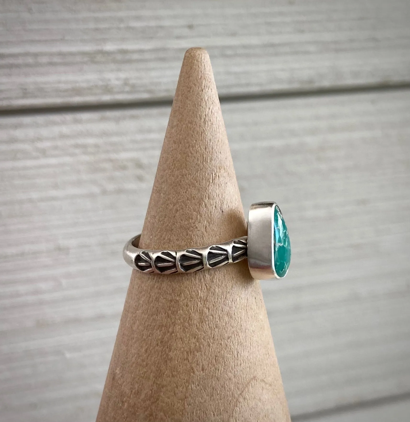 Stoned & Stamped Stacker Ring