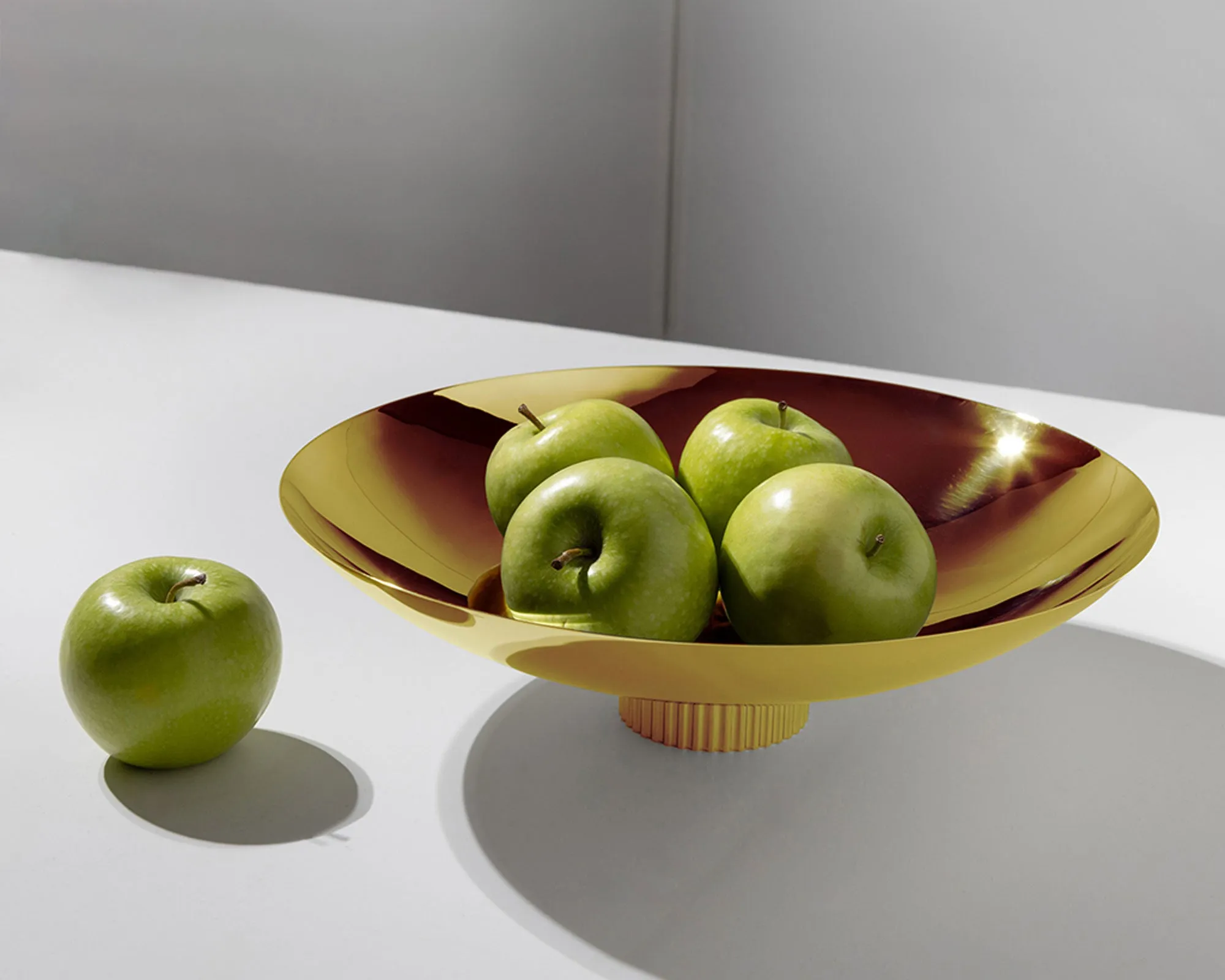 Striations Fruit Bowl Gold