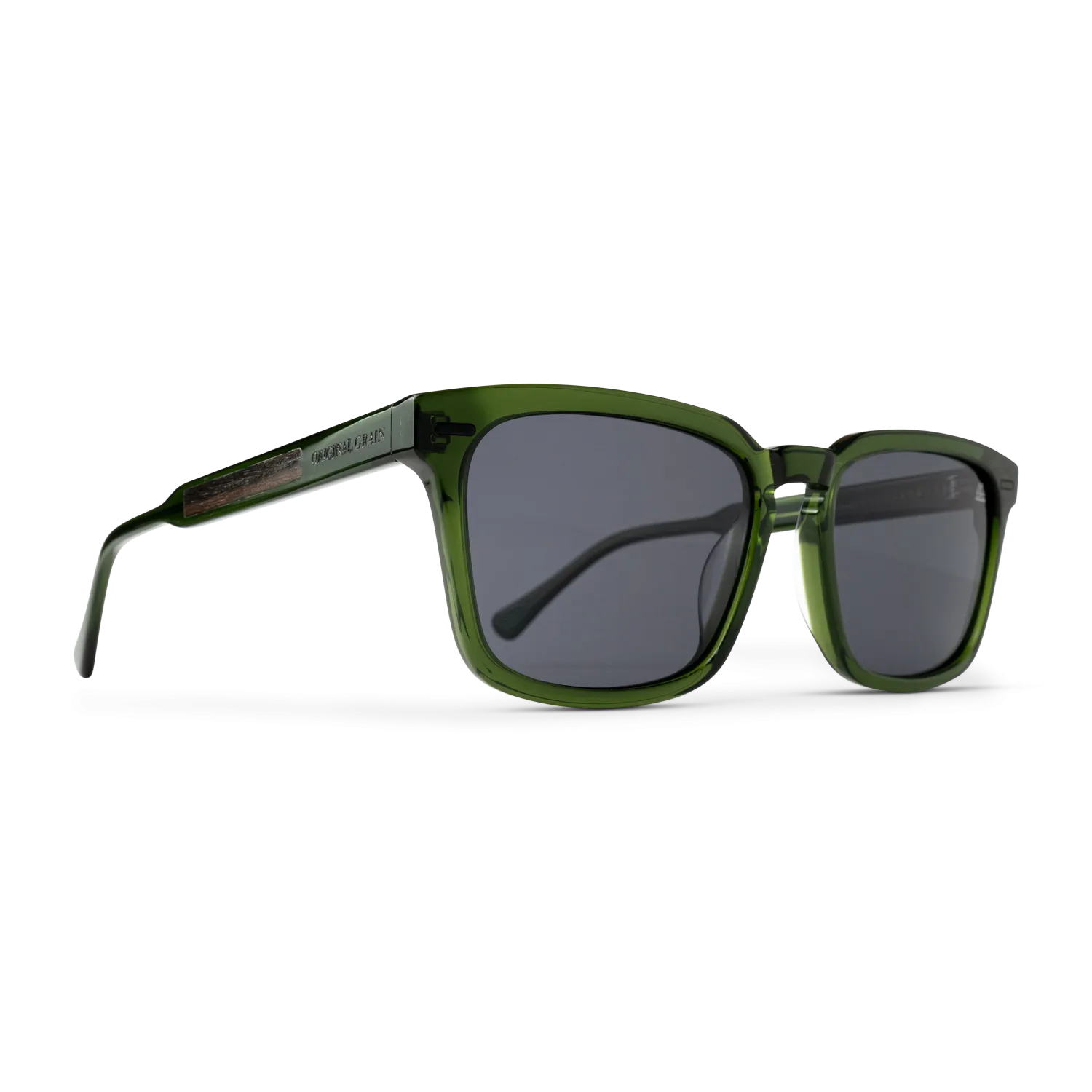 Sunset Black Walnut Transparent Green Sunglasses
