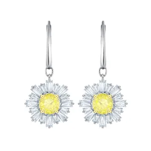 Sunshine White Rhodium Pierced Drop Earrings