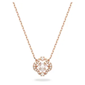 Swarovski Sparkling Dance necklace White, Rose gold-tone plated