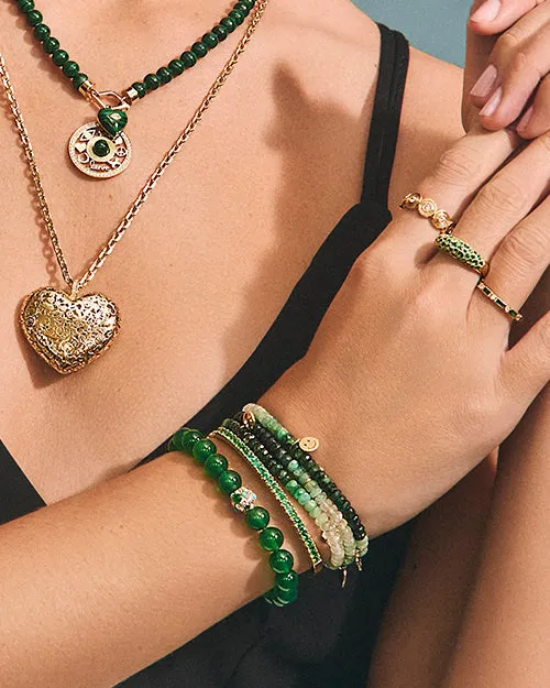 SYDNEY EVAN | Cocktail Ball Beaded Bracelet | Green Onyx
