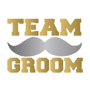 Team Groom with Mustache - Gold/Silver