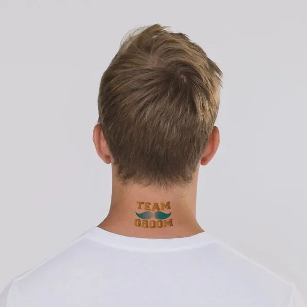 Team Groom with Mustache - Gold/Silver