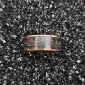 The Crown Ring (Green Burl & Copper Band)