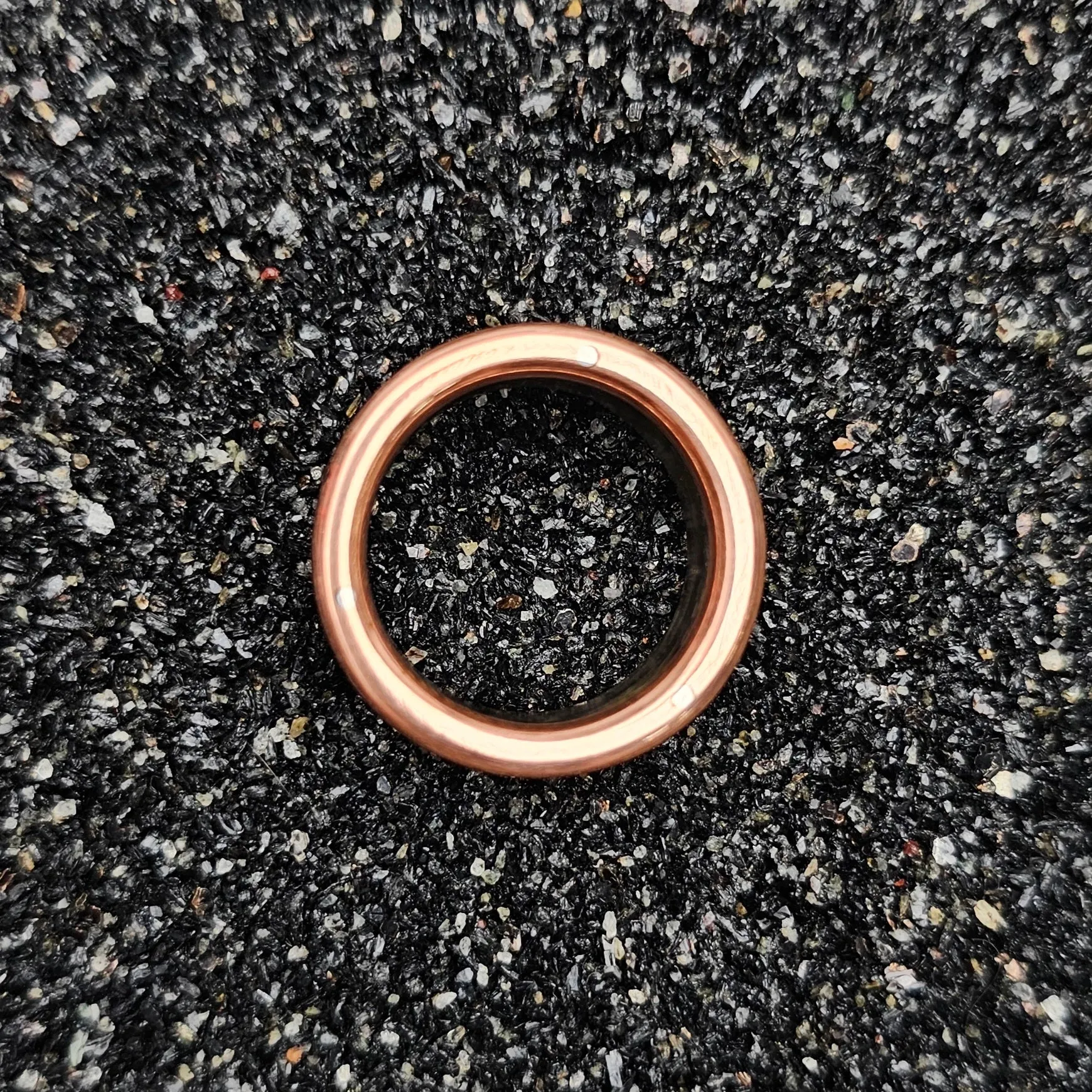The Crown Ring (Green Burl & Copper Band)
