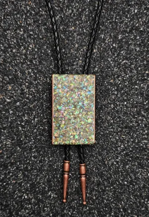 The Lasso (Crushed Abalone Shell, Purple Heart Wood & Copper Bolo Tie)