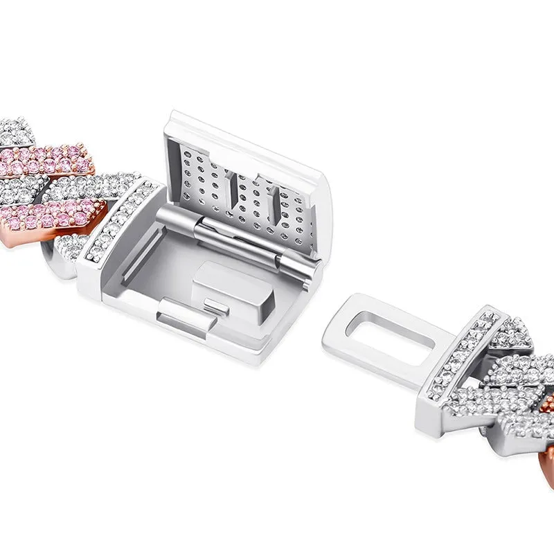 The Shining Moment III® - 14mm Iced Out Diamond Prong Cuban Link Chain Choker in White Gold