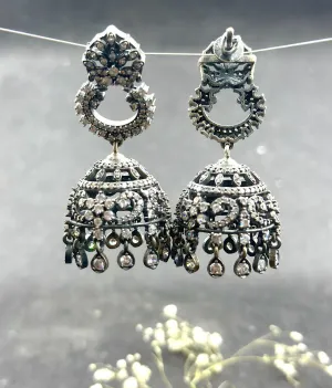The Shining Silver Jhumkas