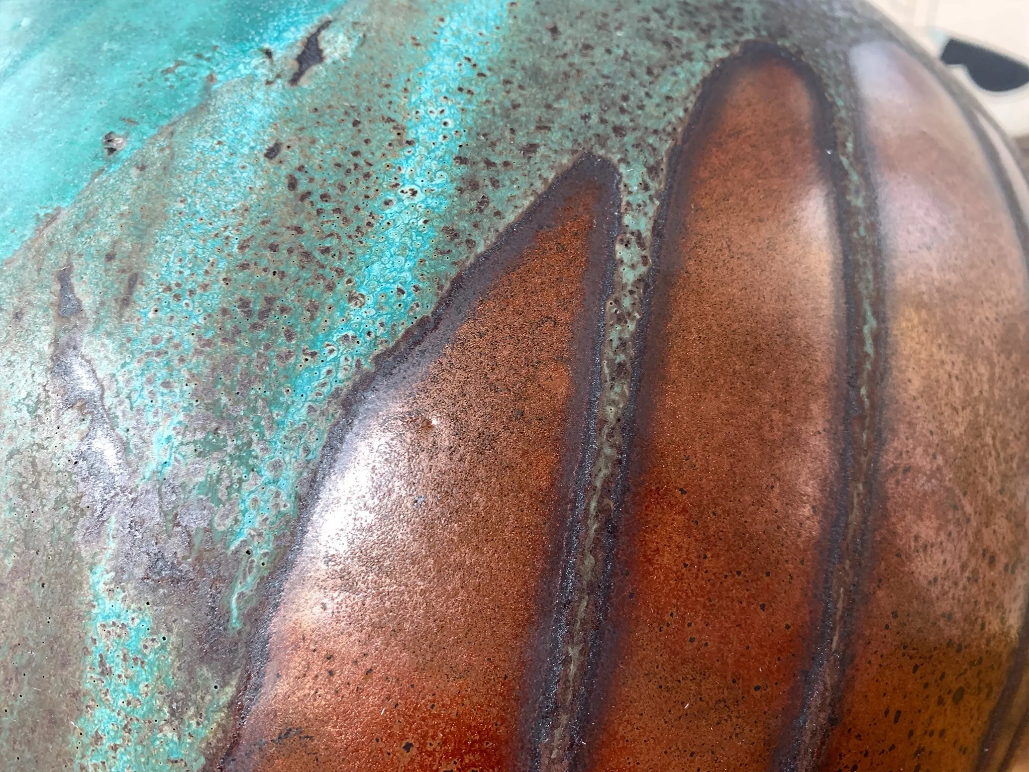 Thom Lussier Ceramic Vessel #2 - From the Oxidized Copper Collection