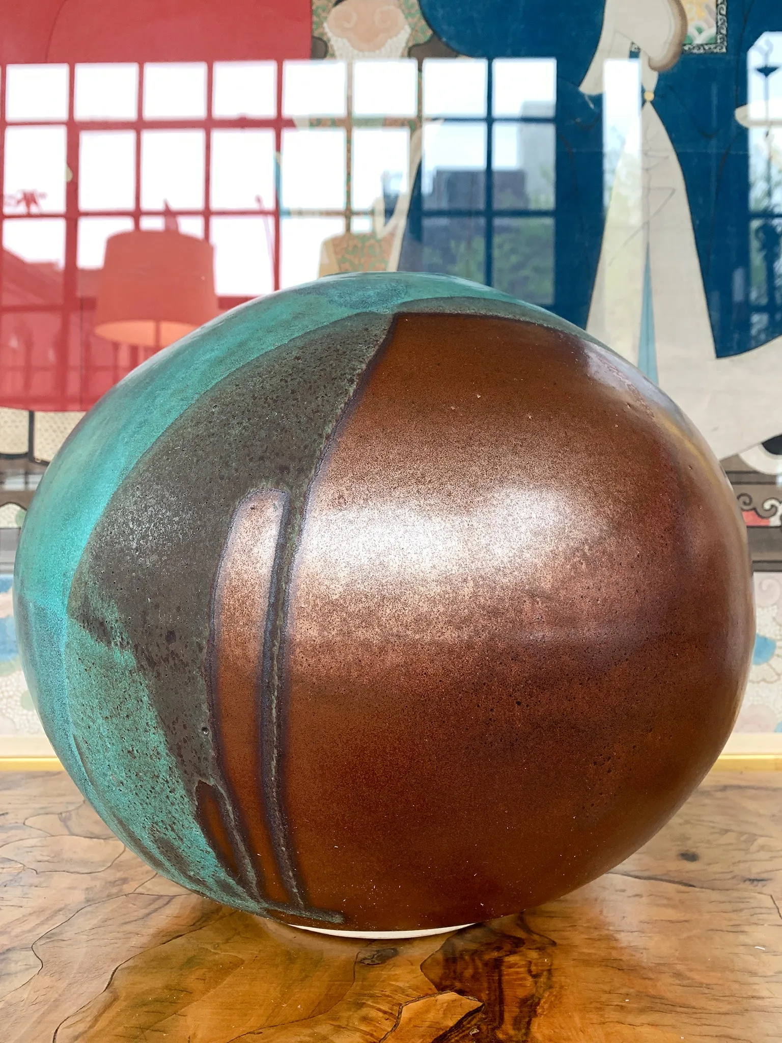 Thom Lussier Ceramic Vessel #2 - From the Oxidized Copper Collection