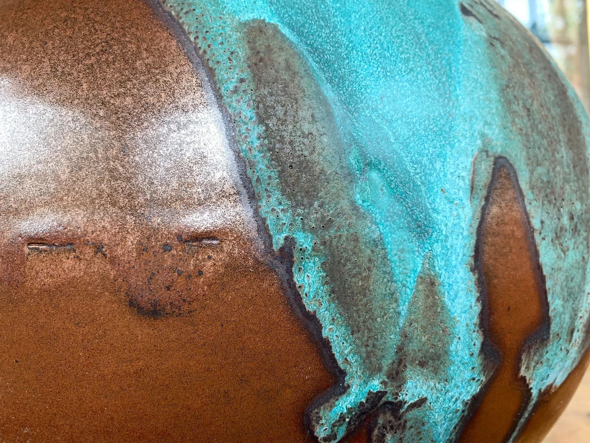 Thom Lussier Ceramic Vessel #2 - From the Oxidized Copper Collection